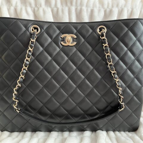 Chanel Black Quilted Lambskin Large Classic Tote Gold Hardware, 2020